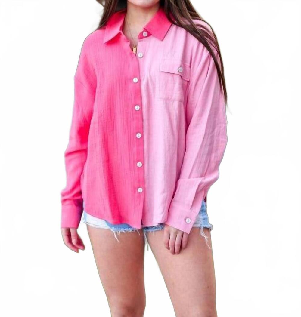 NEW JADELYNN BROOKE women's everyday gauze top in bright coral combo